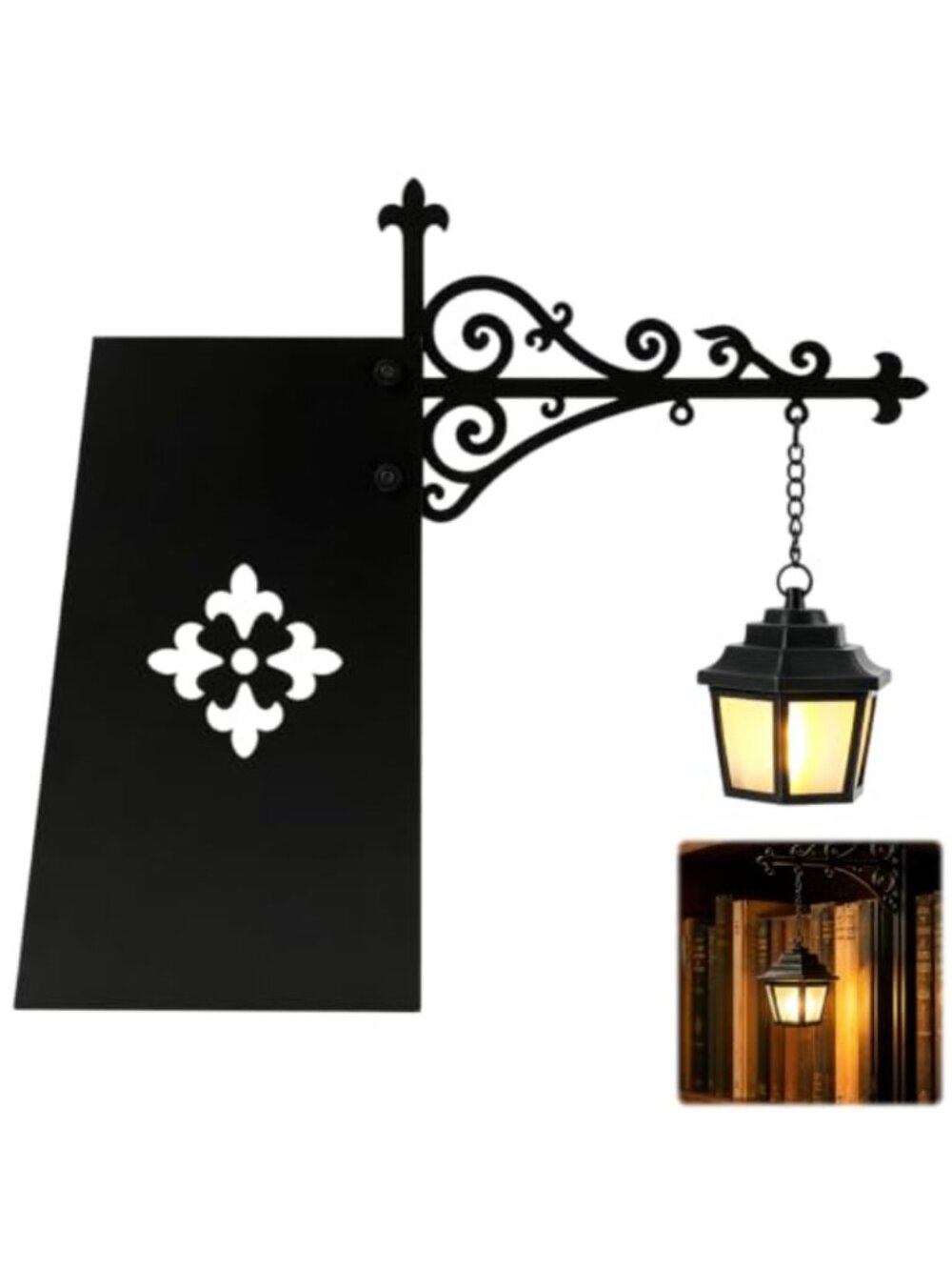 Vintage Battery Operated LED Bookshelf Lantern Night Light